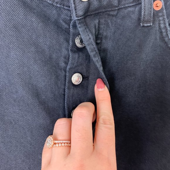 RE/DONE Originals High Rise Loose Washed Black With Rips 30 - Picture 8 of 9